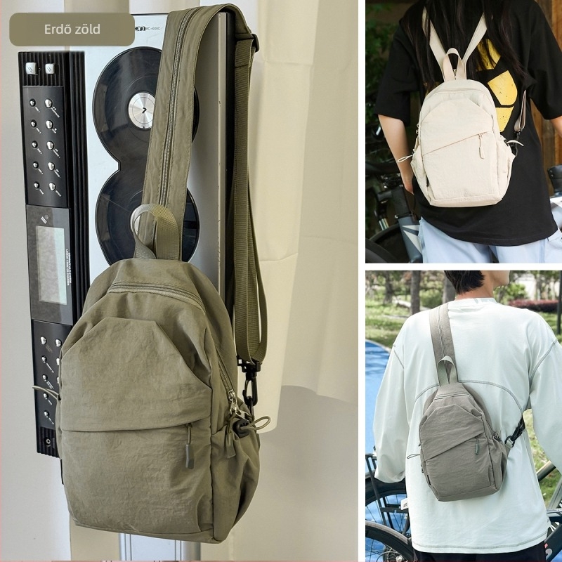 Férfi keresztbody mellény táska – poliészter, szabadidő utazási stílus, egyszínű mintázat, bélés poliészter, 2025 tavasz