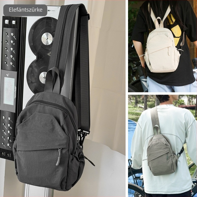 Férfi keresztbody mellény táska – poliészter, szabadidő utazási stílus, egyszínű mintázat, bélés poliészter, 2025 tavasz