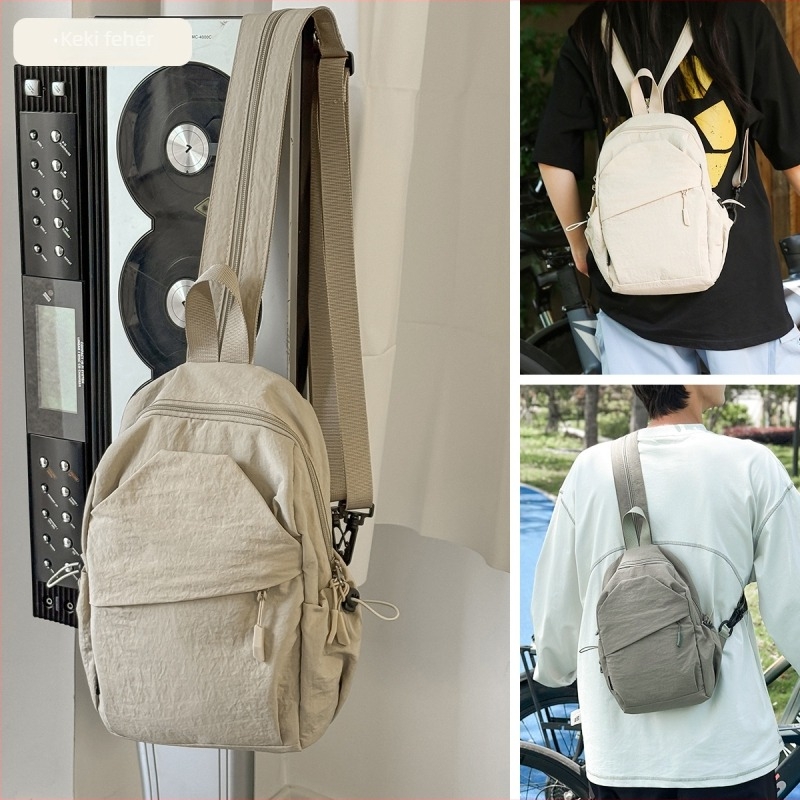 Férfi keresztbody mellény táska – poliészter, szabadidő utazási stílus, egyszínű mintázat, bélés poliészter, 2025 tavasz