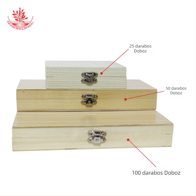 Mangrove fa mikroszkópos slide-okhoz készült doboz, 20 darabos készlet, iskolai és laboratóriumi bemutatódoboz