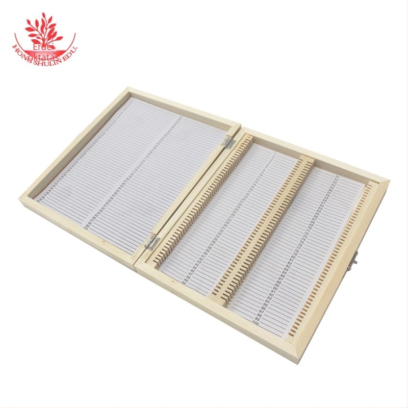 Mangrove fa mikroszkópos slide-okhoz készült doboz, 20 darabos készlet, iskolai és laboratóriumi bemutatódoboz