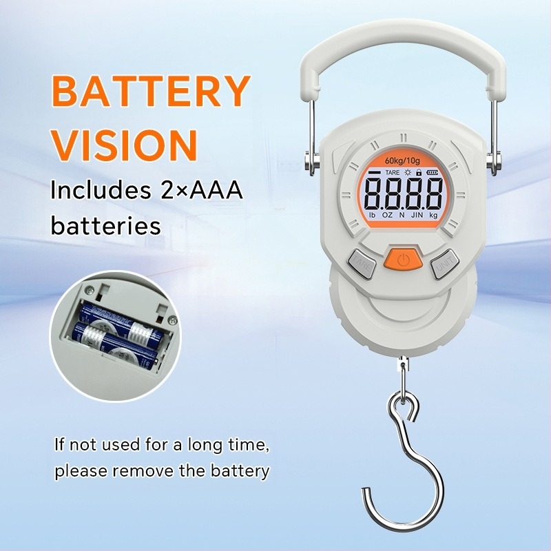 Weiheng WH-A36 60 kg kampós mérleg – elektronikus digitális mérleg háztartási és bevásárláshoz (Modell WH-A36, 60 kg tartomány, elektronikus mérés, akkumulátoros vagy újratölthető)