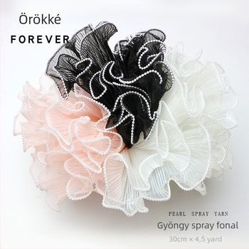 Géz anyagú gyöngyház hullámfonal gyöngy díszítéssel, egyrétegű csomagolás, Roland márka