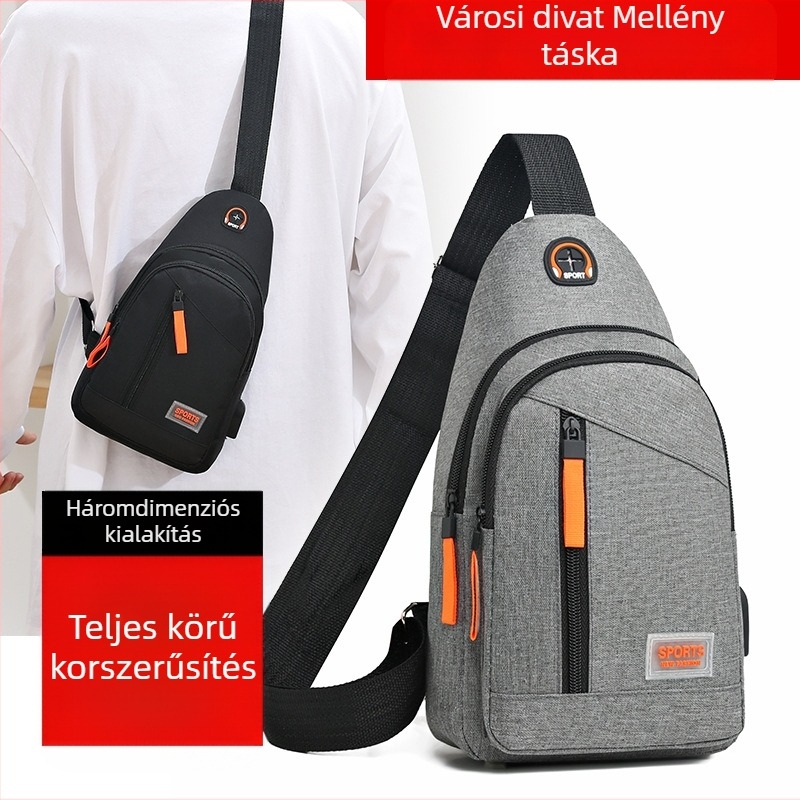 Lingzhi Kangaroo férfi mellkas táska Koreai stílusban, vízálló Oxford anyagból, ultrakönnyű crossbody az aktív szabadidőhöz