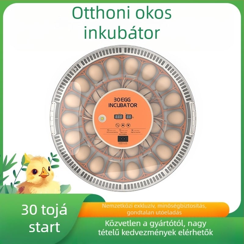 WONEGG csirke tojás inkubátor, teljesen automata, háztartási használatra, intelligens hőmérséklet- és páratartalom-figyelés kettős kijelzővel