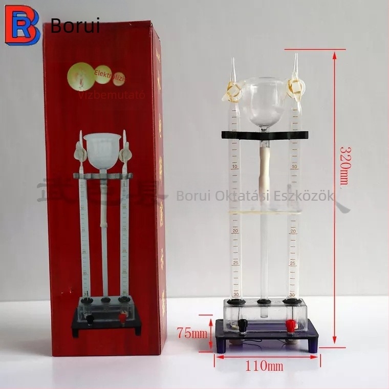 Víz-elektrolízis tanulóeszköz fizikai-kémiai oktatásra — Borui, elektrolízis készülék, 100 darabos készlet, hidrogént és oxigént termel