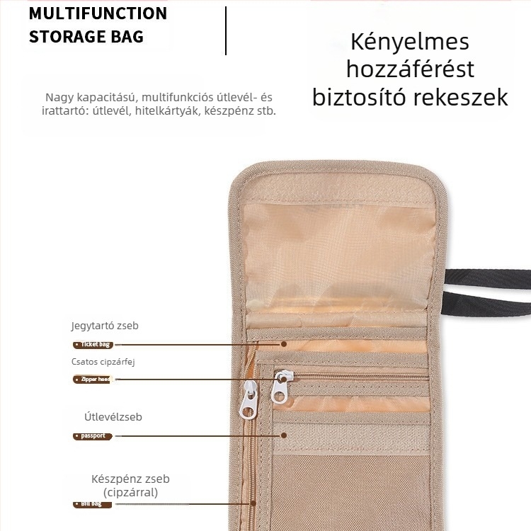 Aotu nejlon útlevél- és dokumentum tartó, uniszex, tél 2024