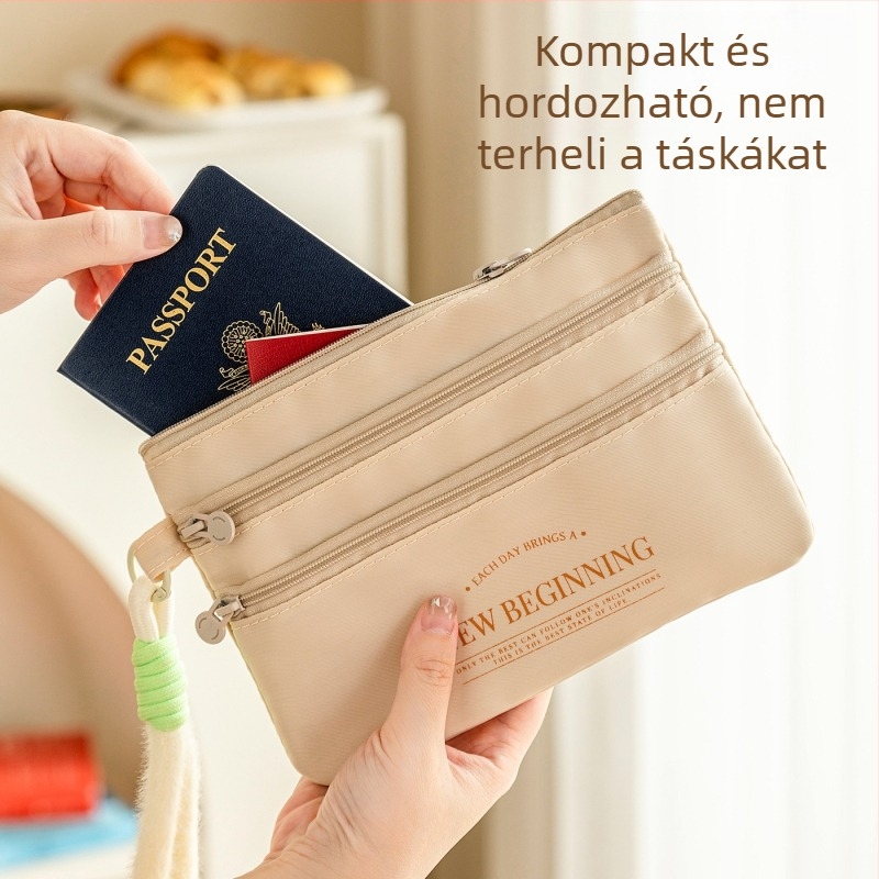 Útlevél- és dokumentumtartó – Oxford anyag, kézitáska stílus, modell: tanúsítványcsomag, utazási tárolás