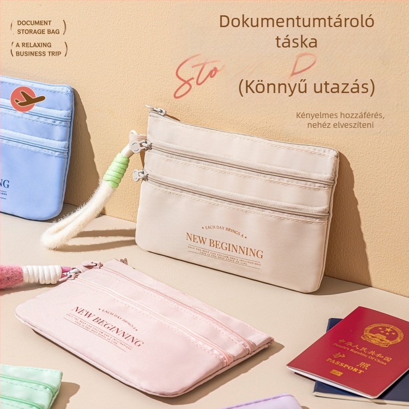 Útlevél- és dokumentumtartó – Oxford anyag, kézitáska stílus, modell: tanúsítványcsomag, utazási tárolás