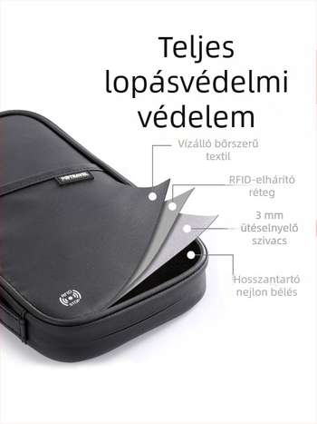 QISE nejlon útlevél- és dokumentumtartó, üzleti utazáshoz, vízálló, lopás elleni védelem, kiegészíthető, nejlon bélés, téli kiadás 2023