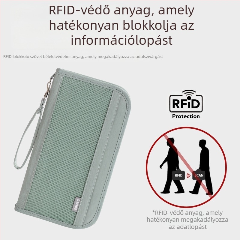 Könnyű anti-tolvaj útlevél táska, poliészter anyagból, kézi dizájn, multifunkcionális utazási szervező, nordic stílus