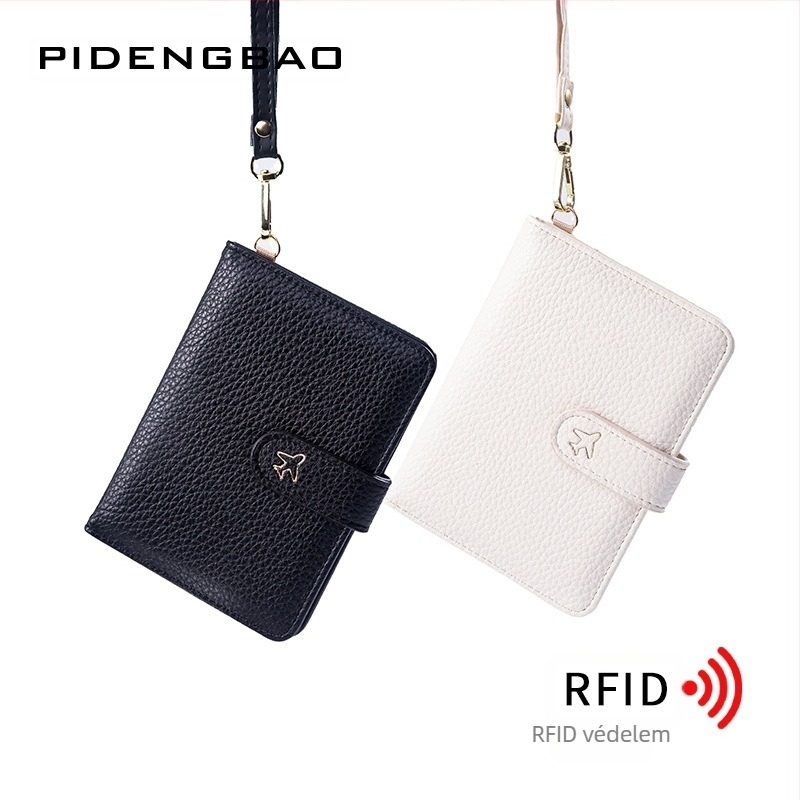 Nyakba akasztott útlevél- és kártyatartó — vízálló, tárolásra alkalmas, uniszex, városi minimalista stílus, anyag: félig PU, bélés PU, bevezetés 2024 ősz