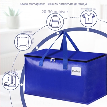 Költöztető táska, összecsukható kézi tárolótáska ágynemű és ruhák számára, nagy kapacitású szövött táska, modell ycl035a, poliészter