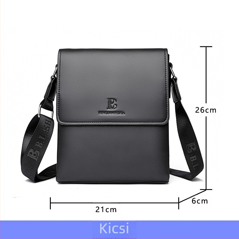 Férfi válltáska, PU bőr, üzleti stílus, vízálló és kopásálló, poliészter bélés