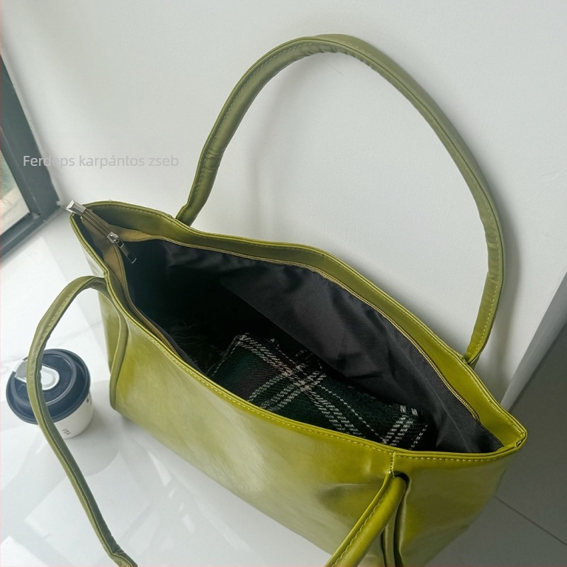 Yuri PU bőr Tote táska, Nagy kapacitású, Városi minimalist stílus, Horizontális négyzet alak, Mágneses zár