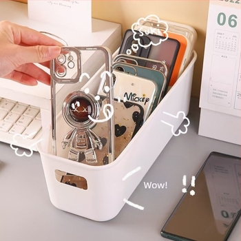 Összecsukható PP műanyag tároló doboz, 1 L kapacitás, asztali rendező a távirányítók, irodai kellékek és egyebek számára, fedél nélkül