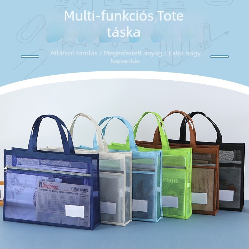 Bai Yi márkájú művészeti tároló táska cipzárral, nylon háló anyagból, hordozható tanulótáska rajzoláshoz és filctollakhoz, modell: papírdarab-blokk