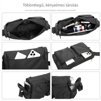 End&start férfi messenger táska utcai trend stílus, Oxford vászonból, vízálló és terheléscsökkentő kialakítás, End&start.