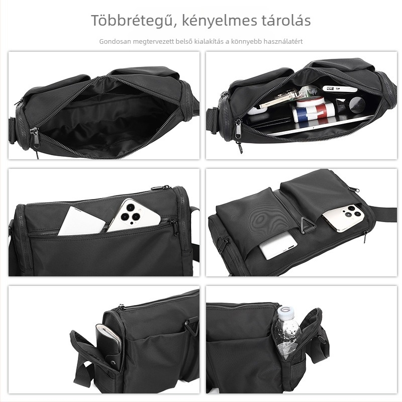 End&start férfi messenger táska utcai trend stílus, Oxford vászonból, vízálló és terheléscsökkentő kialakítás, End&start.