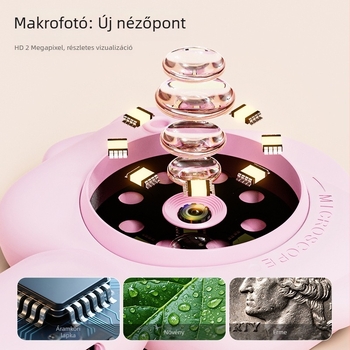 Hordozható IPS-képernyős gyermekmikroszkóp — rovarok és növények megfigyelése, elektromos, többszörös funkciójú, műanyag test