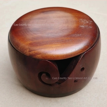 Kör alakú gyapjú tároló tál, fa, kézzel készített, 510 g, modern stílus