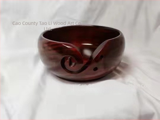 Kör alakú gyapjú tároló tál, fa, kézzel készített, 510 g, modern stílus