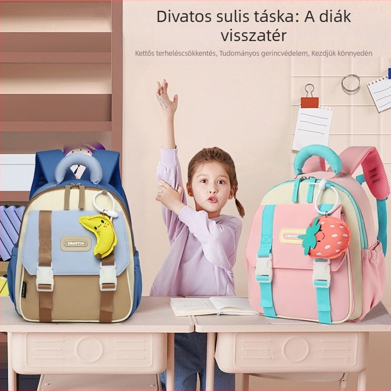 Gyerekeknek készült iskolai hátizsák állat mintával, vízálló Oxford vászon, unisex kialakítás, levegő párnás vállpántok