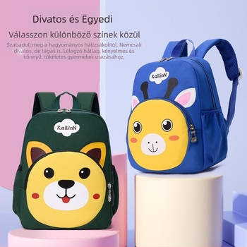 Gyerekek iskolatáskája nylonból, rajzfilm mintával, légáteresztő, ultrakönnyű, gerinvtámogatás