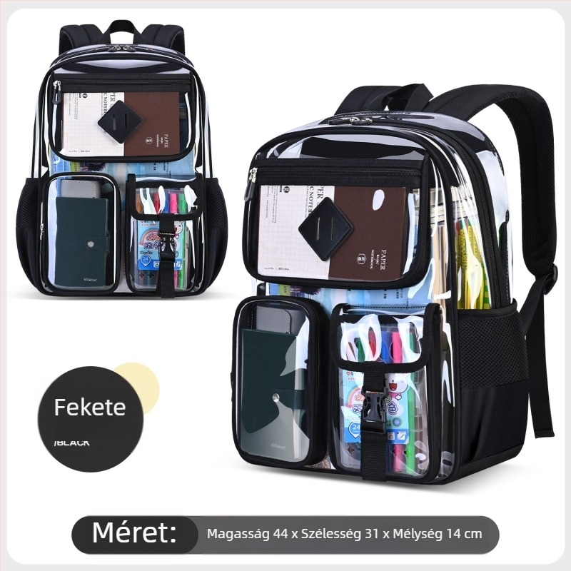 Iskolai hátizsák PVC-ból — vízálló, lélegző, ultrakönnyű, átlátszó minta, ergonómikus hátrész Zhiduobao