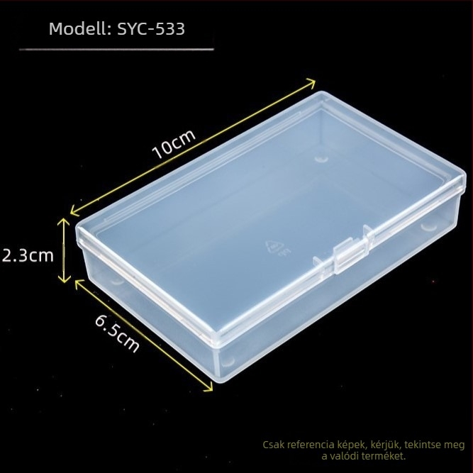 Négyzet alakú, átlátszó PP műanyag tároló doboz fedéllel, játékokhoz és ékszerekhez