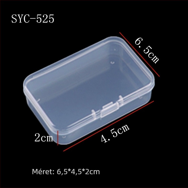 Négyzet alakú, átlátszó PP műanyag tároló doboz fedéllel, játékokhoz és ékszerekhez