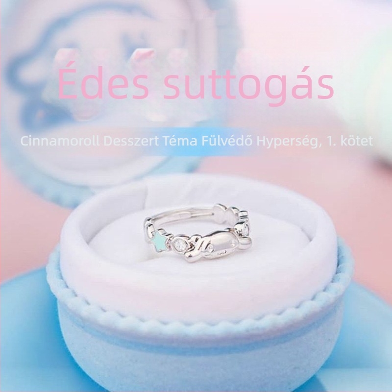 Réz gyűrű, Jin Yali márka, rajzfilmfigurák, csillag alakú motívum, állatövi motívum, elektroplakolásos felület