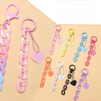 Derékszíj lánc leválasztható szív medállal, fém, hip-hop stílus, hossza 60 cm alatt