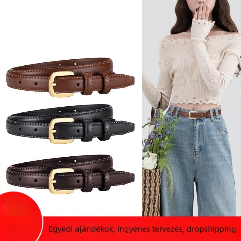 Geustos PU bőr női öv, ötvözet csat, pin-zár, szélesség 2–4 cm, 2025 tavasz kiadás, stílus: sokoldalú, elegáns, magas minőségű divatöv