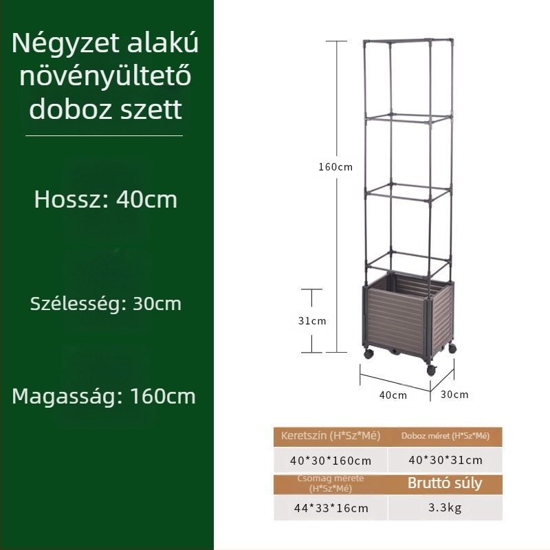 Zhixiao Otthoni kertészkedési készlet: ültető doboz, mászó támasz, műanyag bevonatú acélcsövek és tartozó kötél