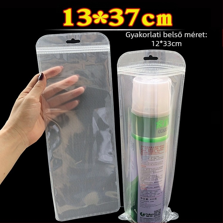 Több pár talpbetét csomagoló tasak, átlátszó matt csíkos textúrával, önzáró fedéllel, 3 cm-es zárófüllel