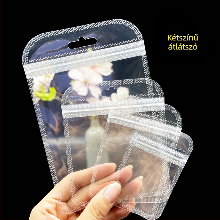 Több pár talpbetét csomagoló tasak, átlátszó matt csíkos textúrával, önzáró fedéllel, 3 cm-es zárófüllel