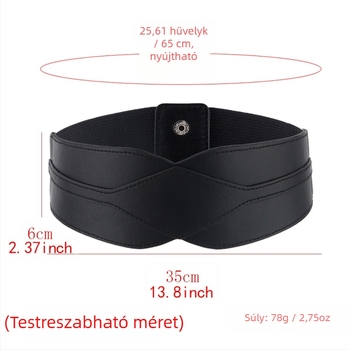 Qiwei Női PU bőr széles elasztikus öv ötvözet csattal, kapcsos zár, szélesség több mint 4 cm — sokoldalú ruhakiegészítő, őszi 2023