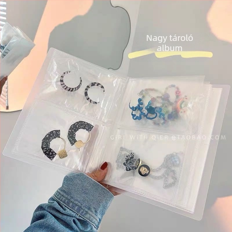 PVC ékszertároló rendező fülbevalók, gyűrűk, karkötők és nyakláncok számára; átlátszó, oxidáció elleni védelem és porvédő