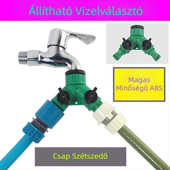 Háromutas vízcső csatlakozó kapcsoló szelep, műanyag víz elosztó mosógép csaphoz — Zhejiang, menetes csatlakozás, Deao