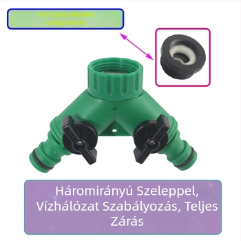 Háromutas vízcső csatlakozó kapcsoló szelep, műanyag víz elosztó mosógép csaphoz — Zhejiang, menetes csatlakozás, Deao