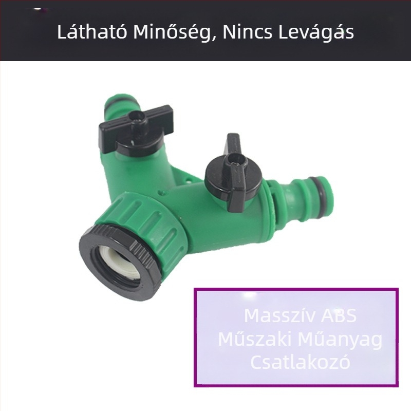 Háromutas vízcső csatlakozó kapcsoló szelep, műanyag víz elosztó mosógép csaphoz — Zhejiang, menetes csatlakozás, Deao