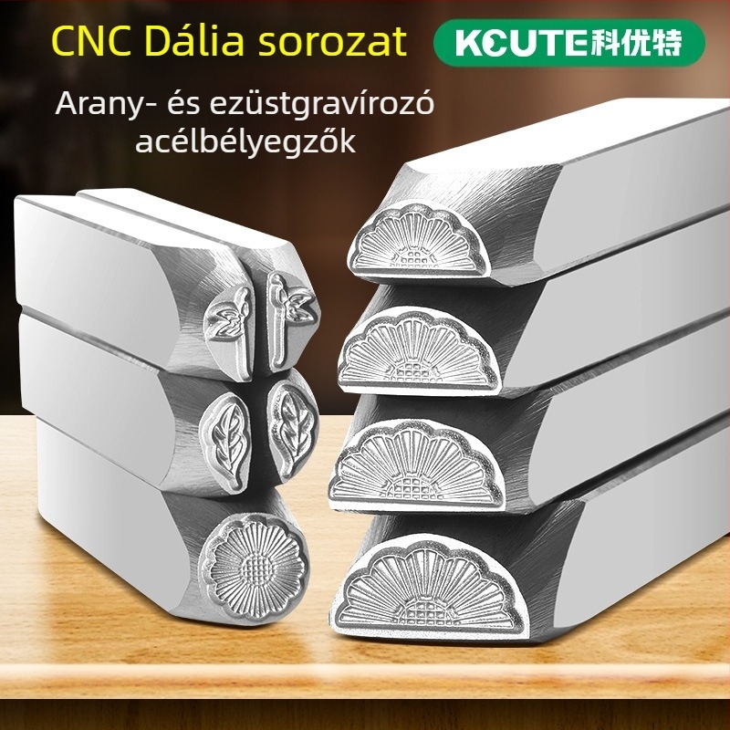 Ékszer gravírozó véső – CNC-megmunkált, edzett, magas keménységű acélból készült eszköz, arany- és ezüst hajdíszek gravírozásához