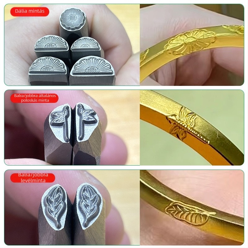 Ékszer gravírozó véső – CNC-megmunkált, edzett, magas keménységű acélból készült eszköz, arany- és ezüst hajdíszek gravírozásához