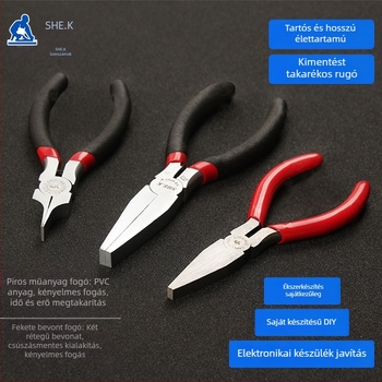 Camel SMW ékszerfogó fog nélküli lapos orrú, kézzel készített, 55# acél, PVC nyél, japán stílus