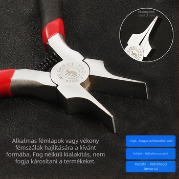 Camel SMW ékszerfogó fog nélküli lapos orrú, kézzel készített, 55# acél, PVC nyél, japán stílus