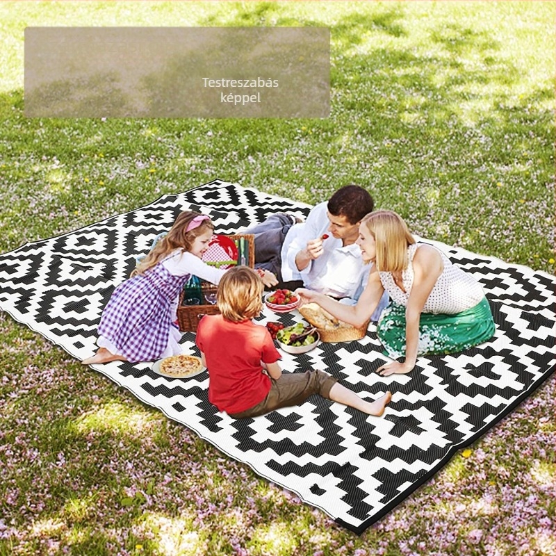 Jacquard Piknik Szőnyeg – könnyen tisztítható, nedvességálló, PP szövésű, kettős használat Kempinghez és erkélyhez