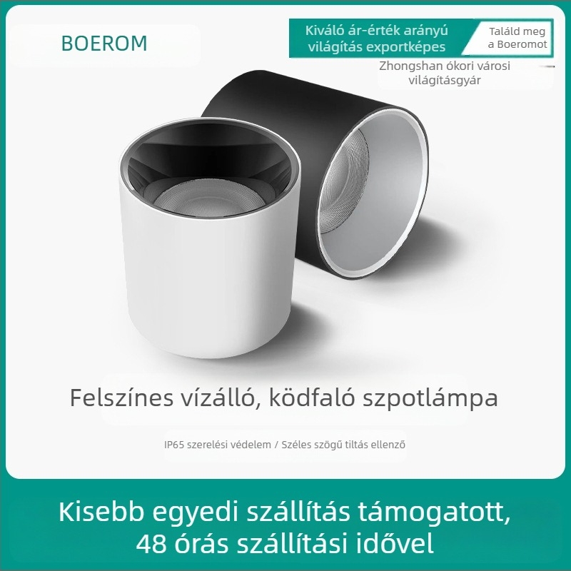 Kerek LED downlight, felületre szerelt, anti-glare, CRI ≥90, 3000–6500K