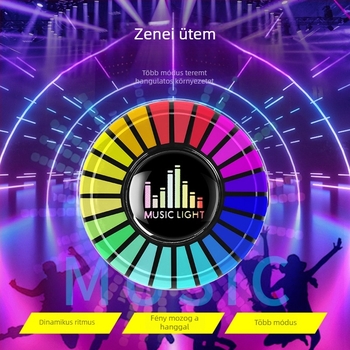 Autó belső hangulatfény a légcsatornához, rezgő ritmikus fény és hangvezérlés (5V, qfd111, Kevanly)
