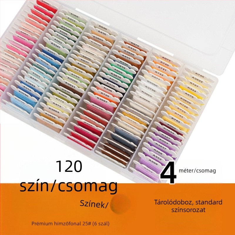 Kézi hímzőszál DIY keresztszemeshez – modern stílus, 4 m és 8 m hosszúságban